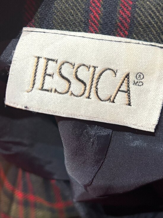 Vtg Jessica Wool Plaid Skirt Knee Length Sz L ASO Clueless Preppy Dark Academia - Picture 5 of 5